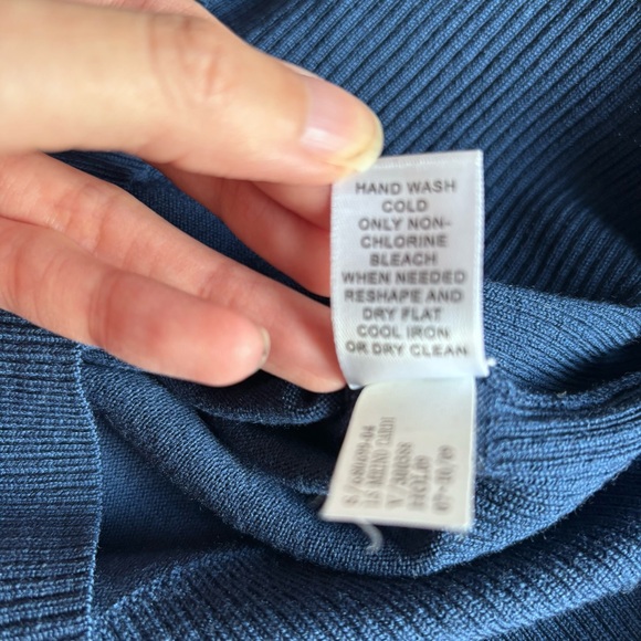 BR BANANA REPUBLIC I US S Extra Fine Italian Merino Wool Cardigan I Blue - Picture 7 of 9